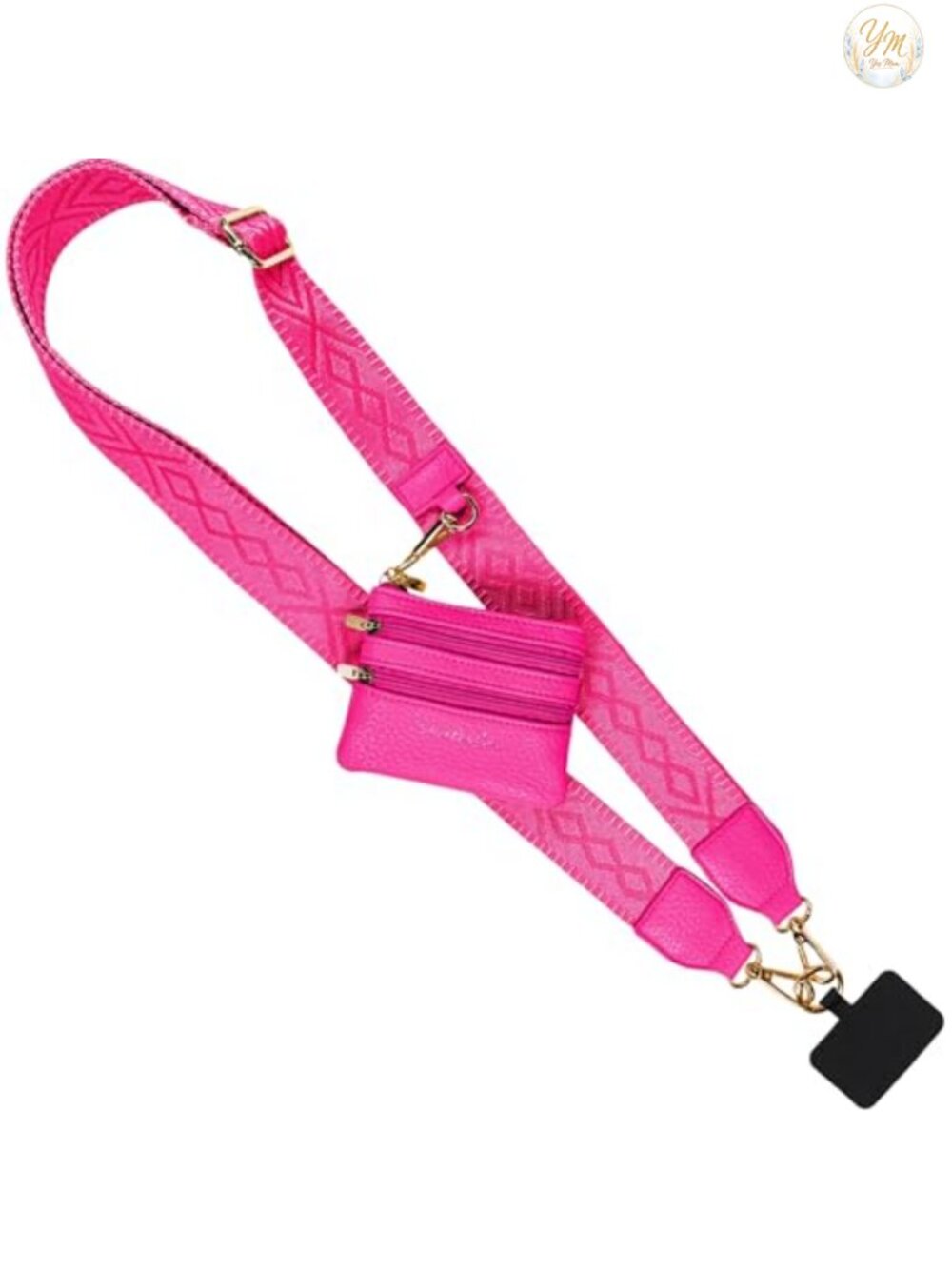 Adjustable Crossbody Phone Lanyard Strap with Zippered Wallet Pouch